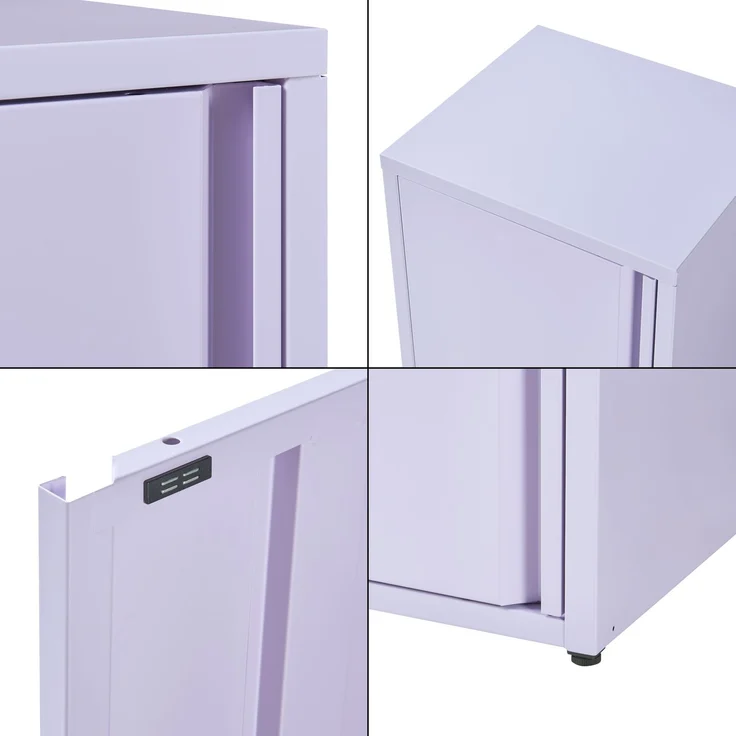 [en. casa] 'Burlöv' Metallschrank, Stahl, 88 x 40 x 35 cm, Violett – Bild 6