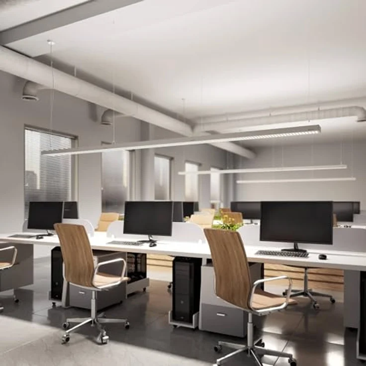 Arcchio LED Büroleuchte Susi, moderne Aluminium Pendelleuchte (2-flammig) für Büro und Arbeitszimmer, energiesparend mit inkludierten Leuchtmitteln – Bild 4