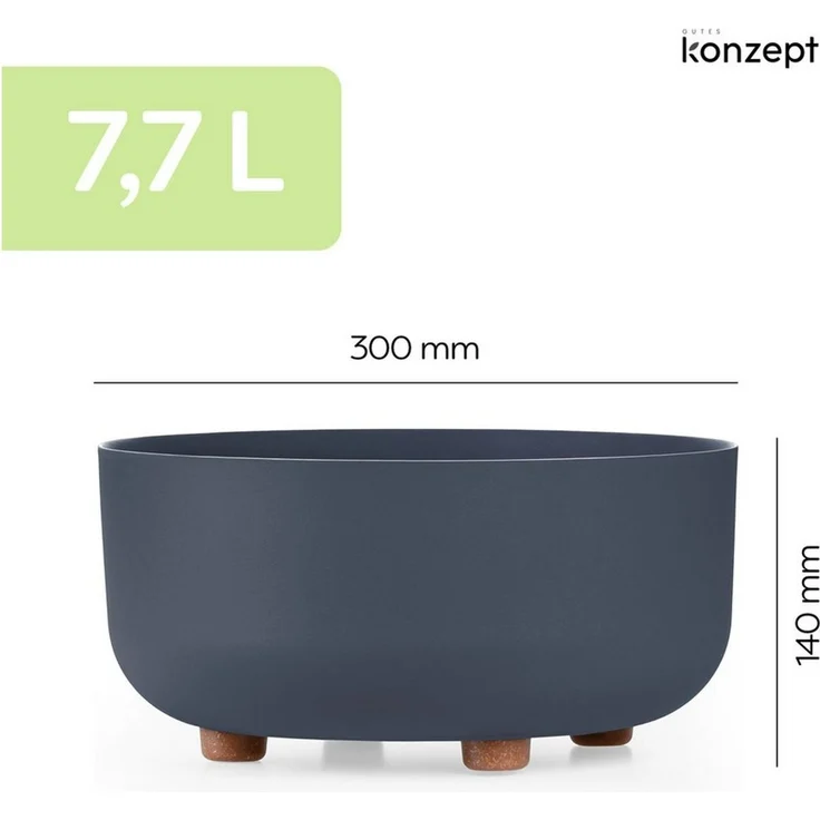 KONZEPT Blumentopf mit Füßen Ø 30 cm, Höhe 14 cm, für innen & außen, Kratzfest, Leicht, UV-beständig, Wetterfest, mit Füßen – Bild 3