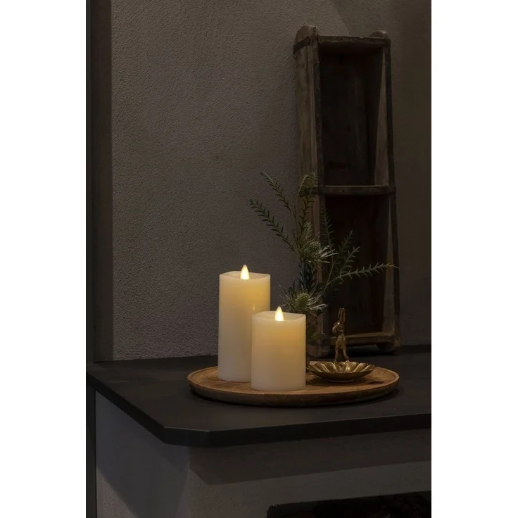 KONSTSMIDE No. 1600-115 LED Echtwachskerze cremeweiss Timer 3D Flamme 11cm – Bild 3