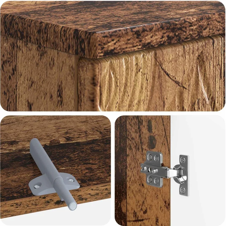 vidaXL 3-teiliges Badezimmer-Schranksystem DELFT Altholz Holzwerkstoff 3417466 – Bild 6