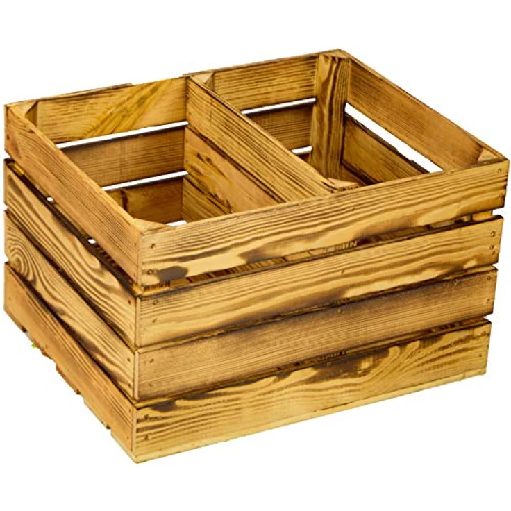 Kistenkolli Altes Land Allzweckkiste 1 x Obstkistenregal geflammt Quer Weinregal Schuhhocker Regalkiste (Spar-Set) – Bild 6
