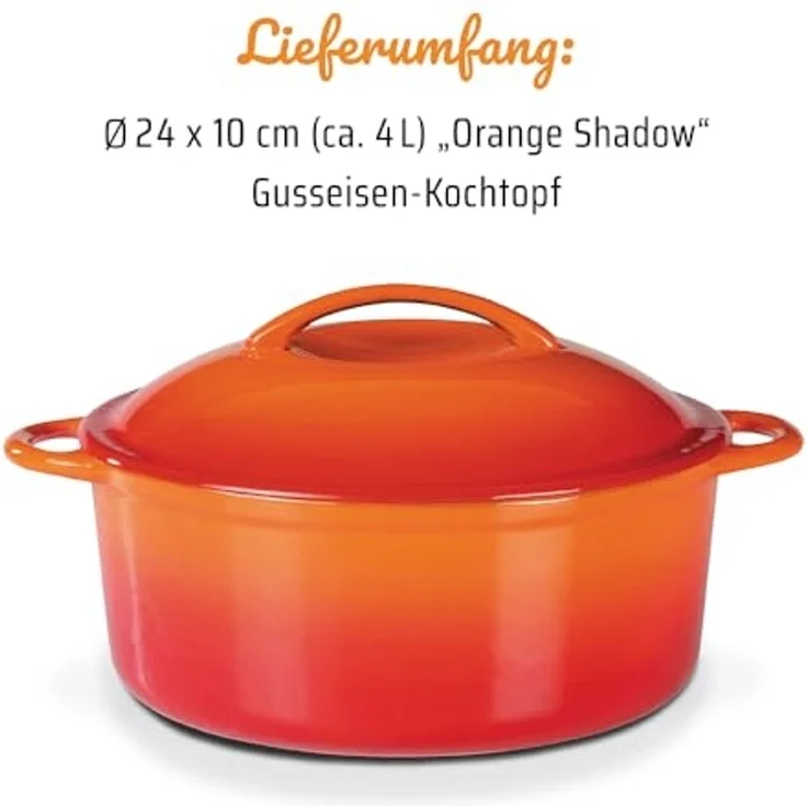 GSW Kochtopf Orange Shadow, Gusseisen (1-tlg), Induktion – Bild 7