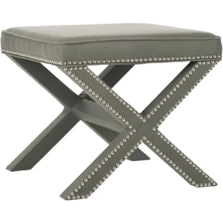 Stylish Grey Pouffe, 40 x 60 cm | 100% MDF Frame, Soft Babyface Fabric | Perfect for Modern Living Rooms & Cozy Spaces, Versatile & Chic Design – Bild 2