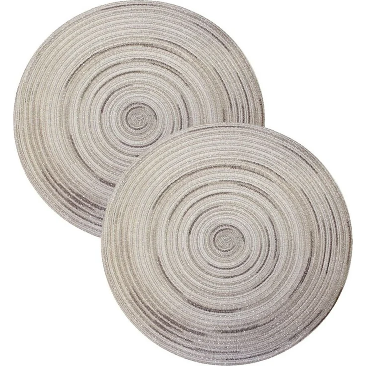 Haus und Deko Platzset 2er Set Platzset abwischbar rund ca. 40 cm Tischset Untersetzer melier, (2-St)