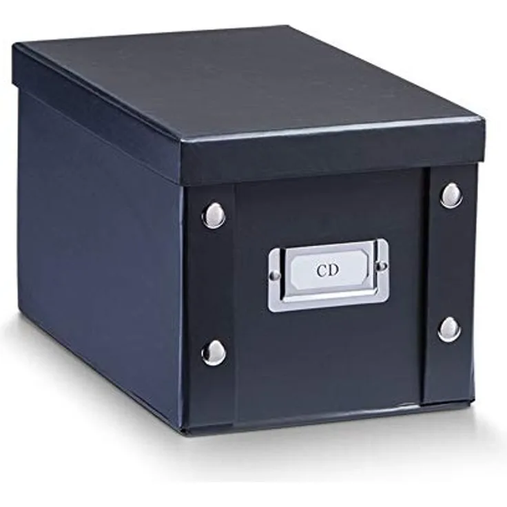 Zeller Present Aufbewahrungsbox Aufbewahrungsbox, Pappe, schwarz, 31 x 26 x 14 cm