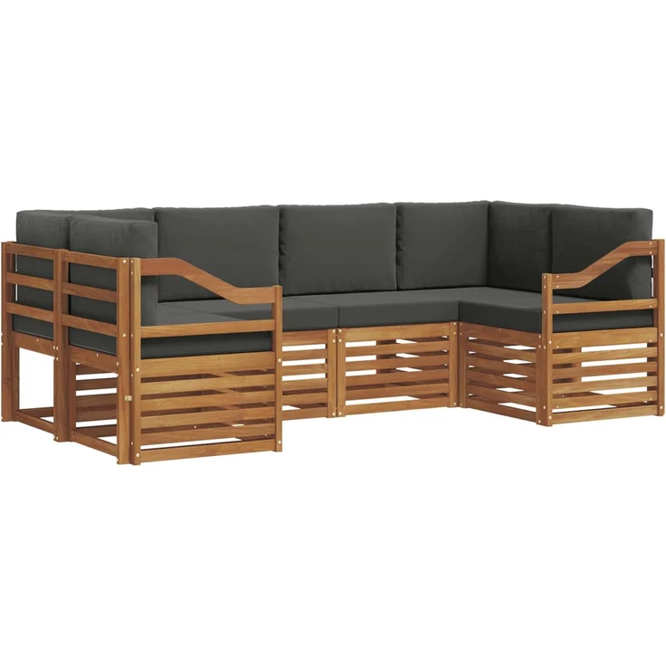 vidaXL Outdoor-Sofagarnitur 6 stk. 6-Sitzer Natur und Anthrazit 3375387 – Bild 2