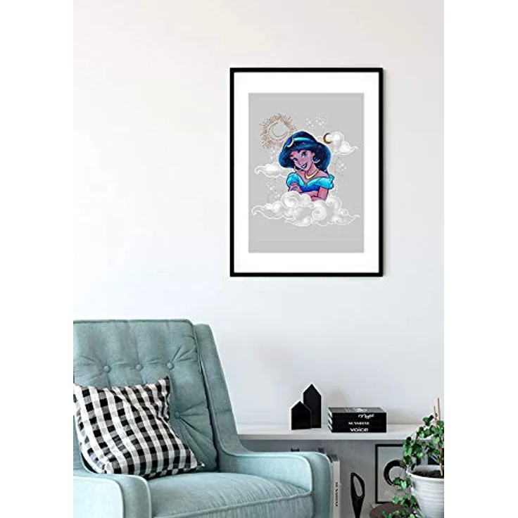Komar Disney Wandbild Jasmin Clouds, Kunstdruck für Kinderzimmer, Größe: 50 x 70 cm, ohne Rahmen, hochwertiger Druck, MADE IN GERMANY – Bild 2