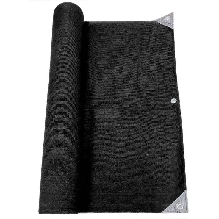 RED DECO Verdunkelnder Sichtschutz verstärkt Hohe Dichte 300 gr/m2 Profi-Qualität - H. 1. 5 m x L. 10 m - Noir Sichtschutz, Schwarz