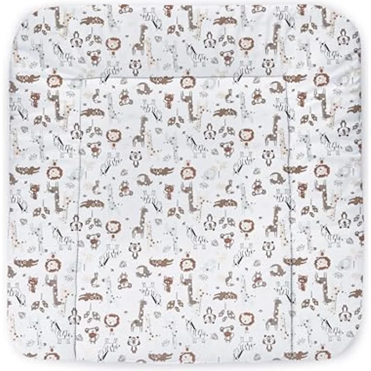 Balbina® Wickelunterlage aus Baumwolle weiche Wickeltischauflage für Wickelkommoden waschbar 75x85 I Tiere im Zoo – Bild 2