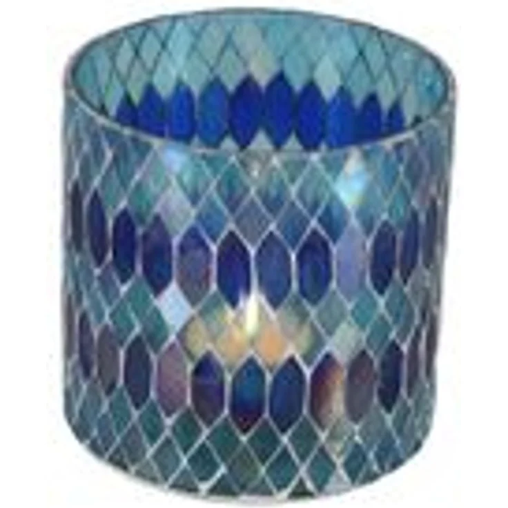 Marokkanisches Mosaik Windlicht Rayan Dunkelblau M – Bild 5
