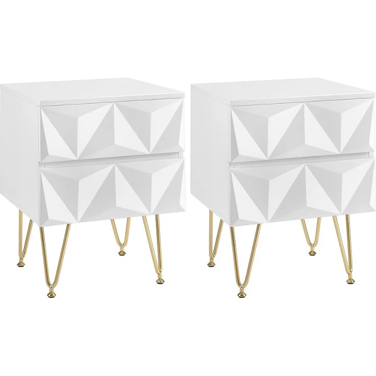 EUGAD Nachttisch (2-St, 2er Set), Nachtschrank mit 2 Schubladen – Bild 1