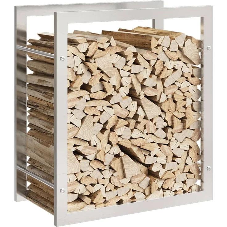 vidaXL Brennholzregal 50x28x56 cm Edelstahl 357859 – Bild 3
