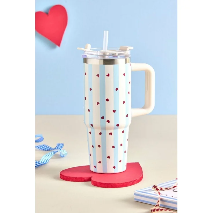 Next Trinkflasche 900 ml Edelstahl-Wasserflasche mit Streifen,- Love – Bild 3