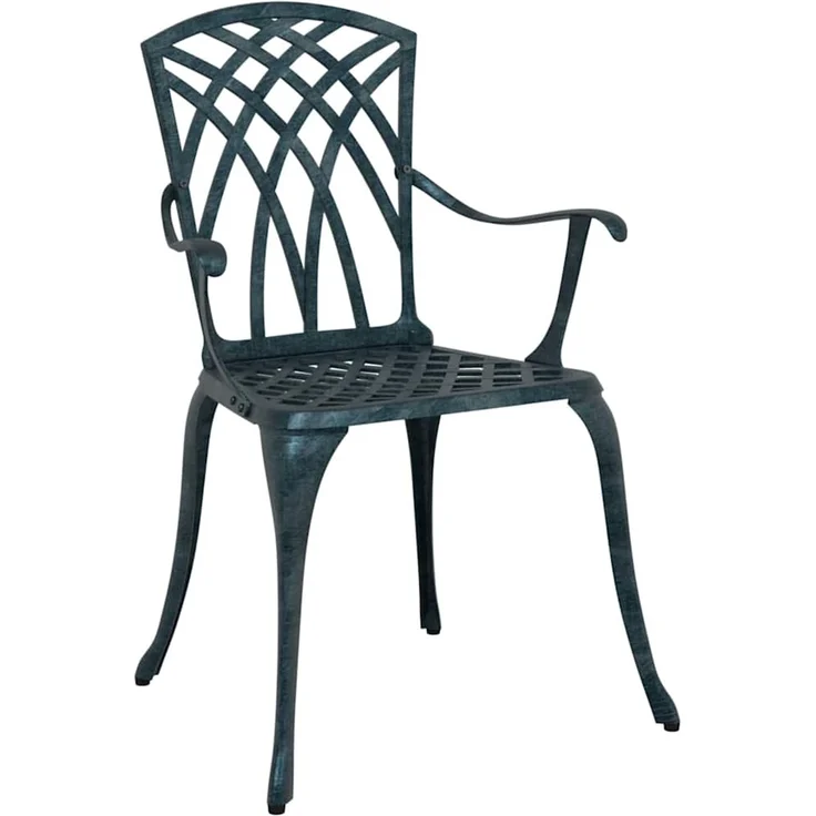 2er Set Gartenstuhl, Balkonstuhl Grün 53 x 51 x 88,5 cm Aluminium – Bild 3