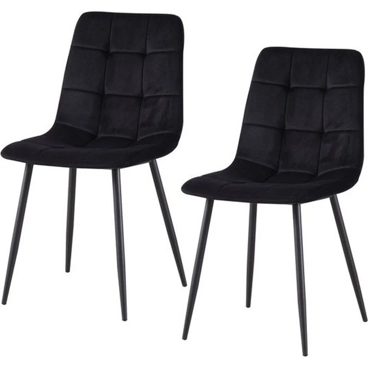 HTI-Living Esszimmerstuhl Stuhl Mesa Velvet Schwarz (Set, 2 St), Esszimmerstuhl Samt – Bild 2