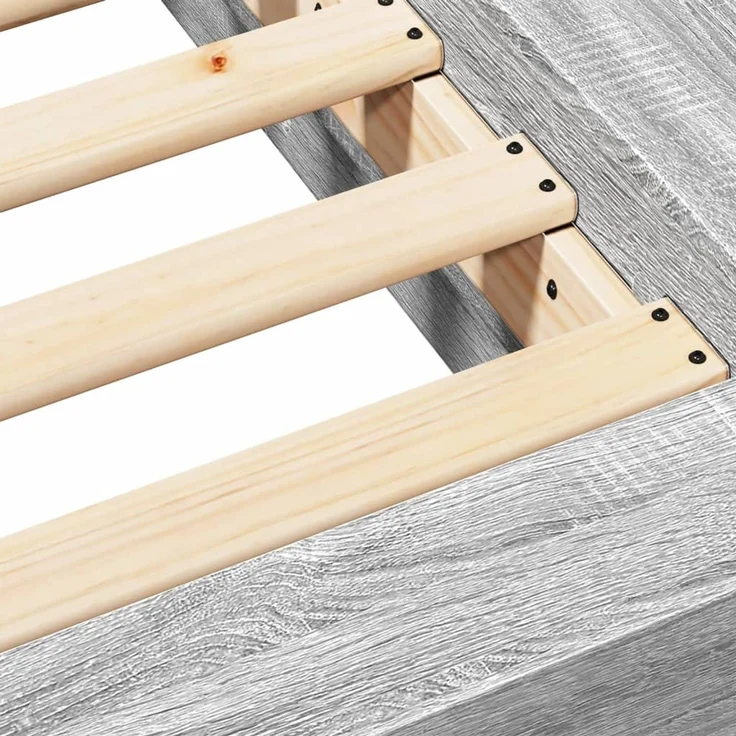 vidaXL Bettgestell Grau Sonoma 120x200 cm Holzwerkstoff 3281201 – Bild 8