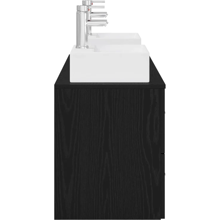 vidaXL Badezimmerschrank-Set 3 stk. Schwarz 129 x 41 x 79,5 cm 3405844 – Bild 6