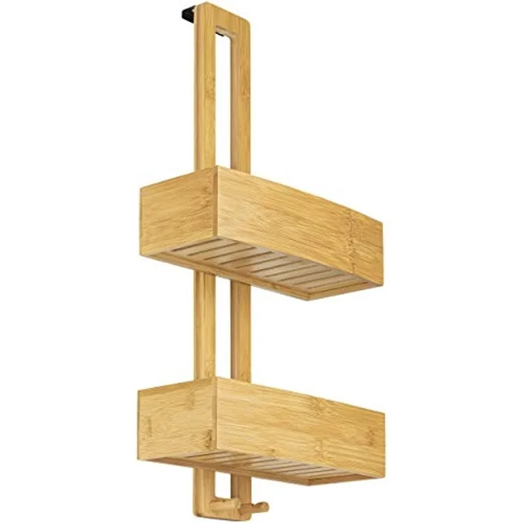 ONVAYA® Duschregal ohne Bohren | aus Bambus | Badregal zum Hängen | Duschablage aus Holz | Hängeregal für die Dusche