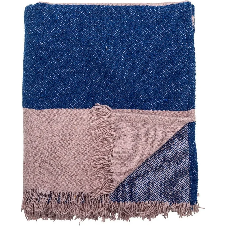 Wohndecke Bloomingville Cadeo Decke, Blau, 160x130 cm, Bloomingville – Bild 5