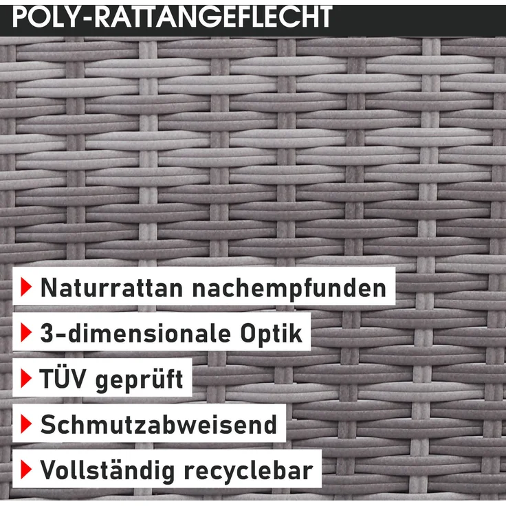 BRAST Gartenmöbel Set Family Grau/Anthrazit bis zu 11 Personen inkl. extra Dicke Kissen Outdoor Loungemöbel Sitzgruppe Essgruppe Garnitur – Bild 9