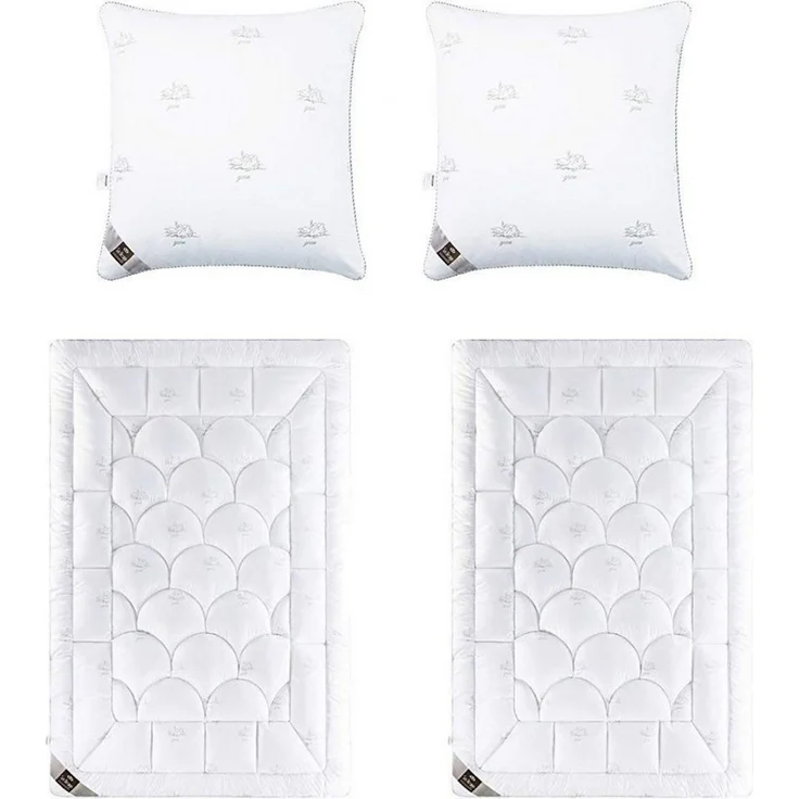 SEI Design Microfaserbettdecke 2x Bettdecken Winterdecken 135x200cm + 2x Kopfkissen 80x80cm, Füllung: daunenähnliches Gefühl, Bett-Set4-Tlg.: 2x Bettdecken 135x200 + 2x Kissen 80x80 – Bild 5