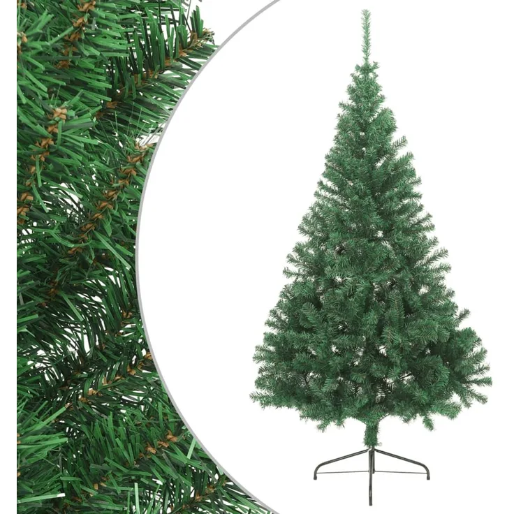 vidaXL Künstlicher Halb-Weihnachtsbaum mit Ständer Grün 180 cm PVC 321032