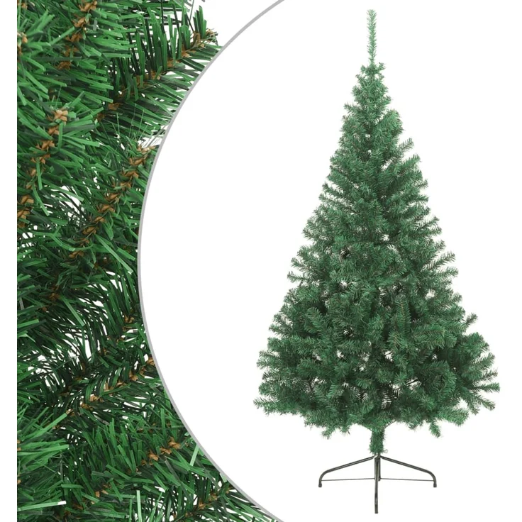 vidaXL Künstlicher Halb-Weihnachtsbaum mit Ständer Grün 180 cm PVC 321032 – Bild 1