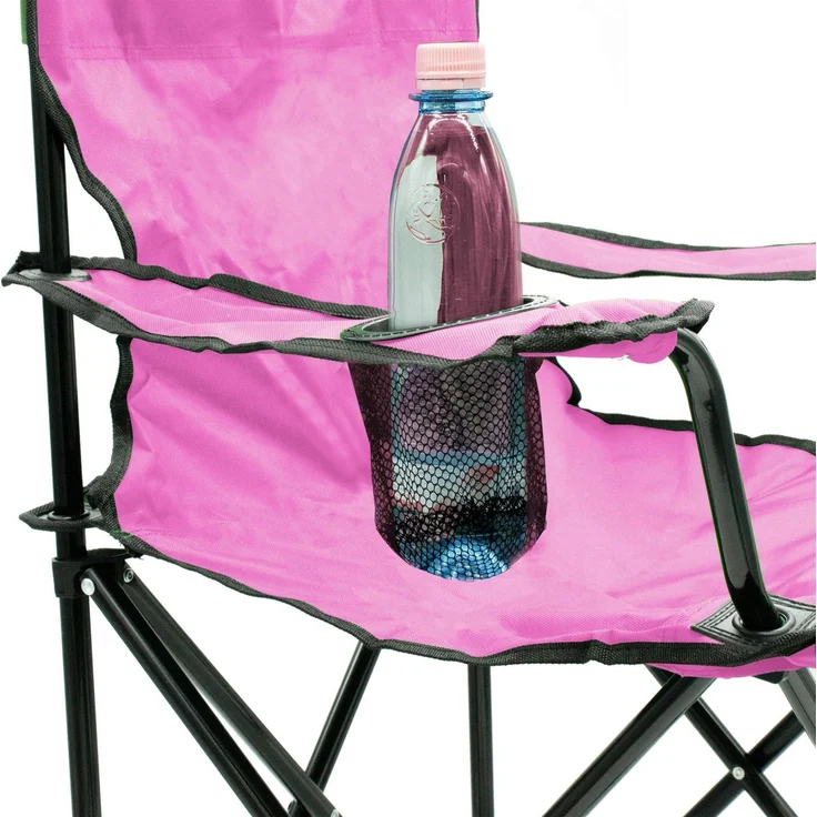 Spetebo Campingstuhl Campingstuhl mit Getränkehalter - pink (Stück, 1 St), Camping Strand und Garten Klappstuhl mit Tragetasche – Bild 4