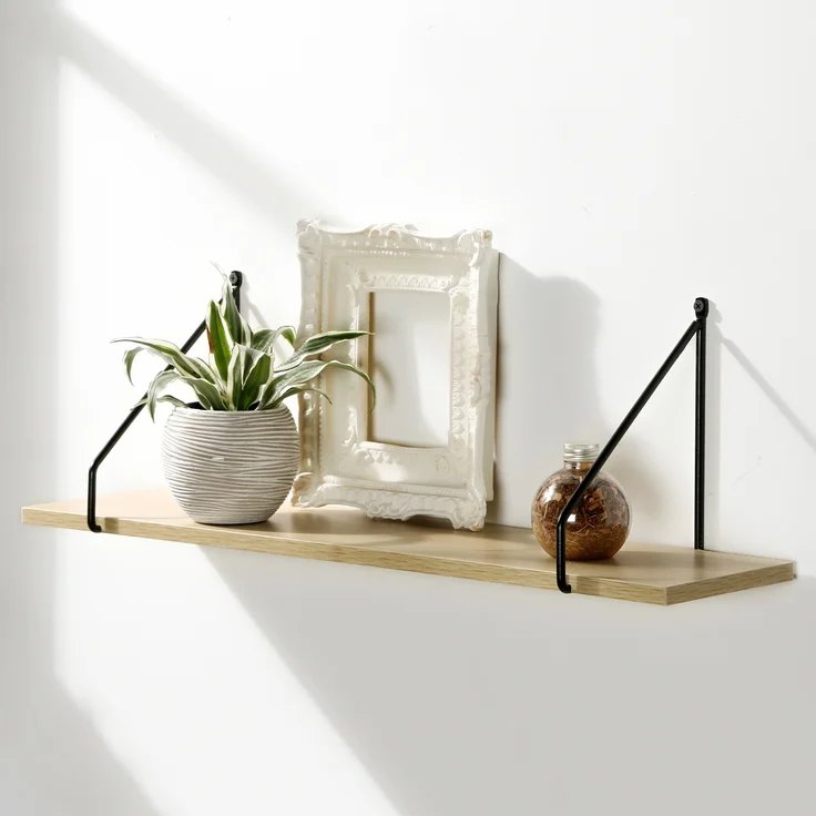 Casâme Wandregal 60 cm im Industrial-Stil - Helles Holz – Bild 2