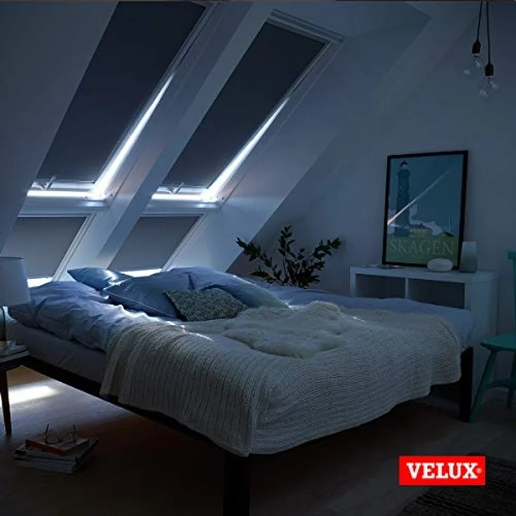Verdunklungsrollo DKL S06 1100S, VELUX, verdunkelnd, ohne Bohren, in Führungsschienen, VELUX »Pick & Click!«, alufarbene Führungsschienen & Griffleiste – Bild 7
