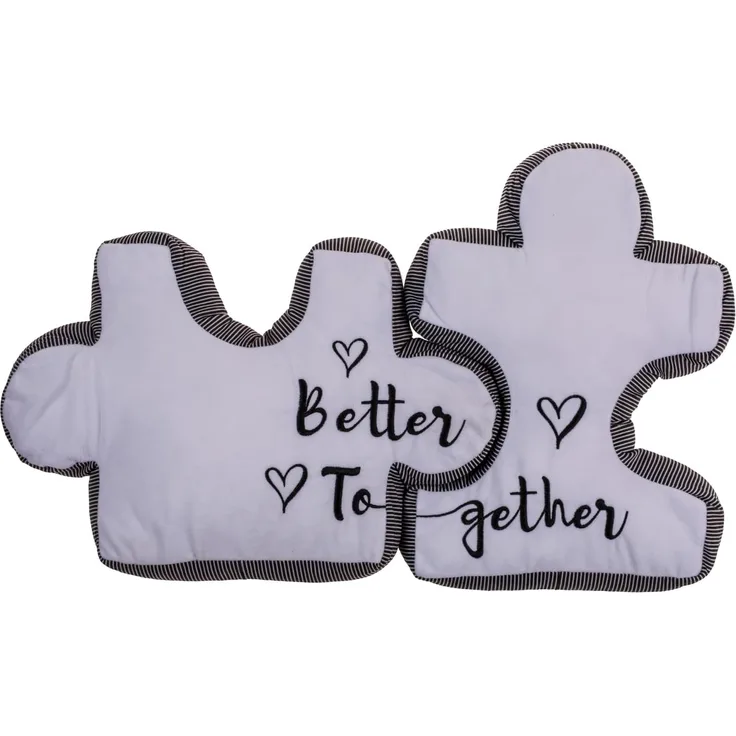 Puzzlekissen Kissen Puzzle Dekokissen Pärchen 2er Set Paare better together