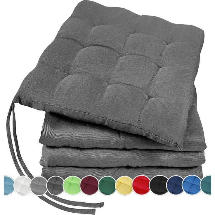 GREEN MARK Textilien Sitzkissen 4er-Set Stuhlkissen 40x40 cm, Indoor und Outdoor, weich gefüllt – Bild 2