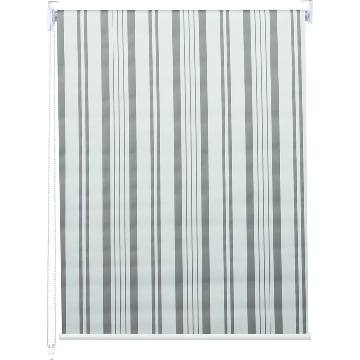 Rollo HWC-D52, Fensterrollo Seitenzugrollo Jalousie, 110x230cm Sonnenschutz Verdunkelung blickdicht ~ grau/weiß