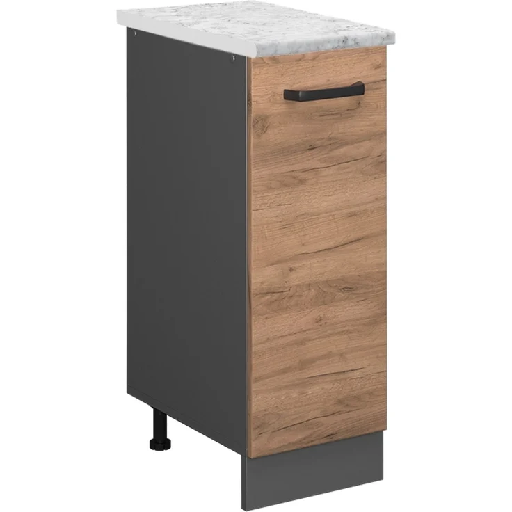 Apothekerschrank R-Line Goldkraft Eiche 30 cm AP Marmor Vicco – Bild 1