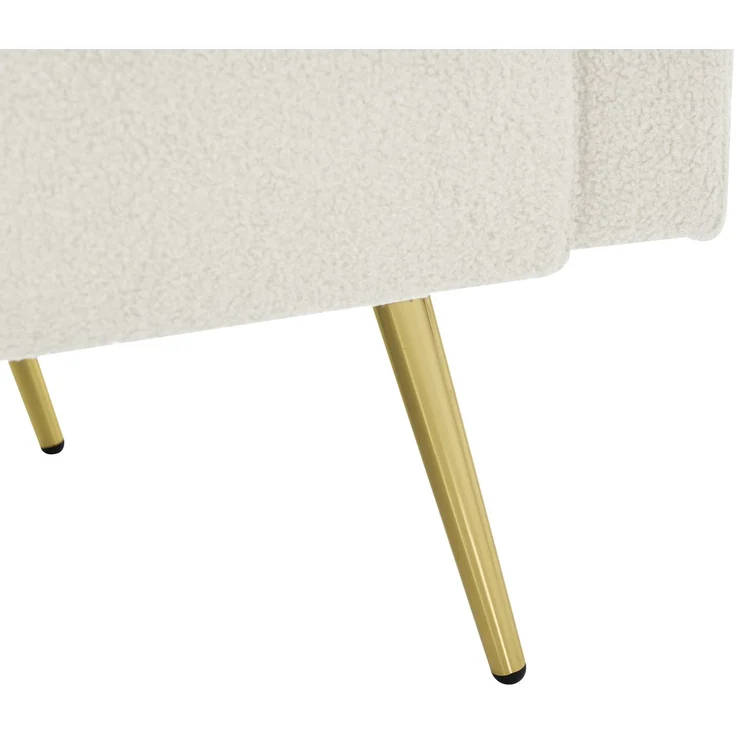 ZUBALIYA Schlafsofa 64x72 cm, mit Stauraum, mit Samtbezug, mit Schaumstoffpolsterung, aus Stoff: Sherpa, Weiß – Bild 16