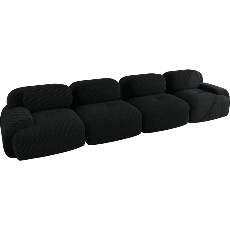 4-Sitzer-Sofa aus weichem Cordstoff,32D hochelastische Polsterung haustierfreundlich und ergonomisch vakuumverpackt frei kombinierbar ohne Montage für Schlafzimmer und Büro,Cordstoff,Black, – Bild 6