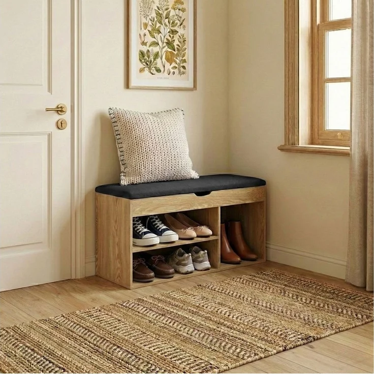 BOXIMO Schuhschrank Schuhregal mit Sitzfläche TRIA, 80 x 43 x 30 cm – Bild 2