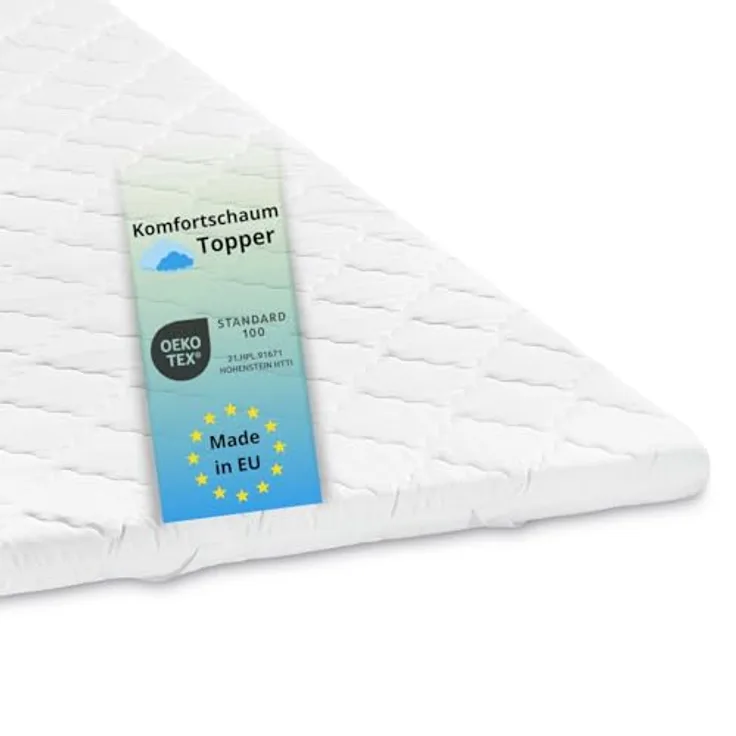 sleepling ergonomischer Komfortschaum Topper, 90 x 190 cm, für alle Matratzen, weiß, Allergiker geeignet, 6 cm hoch