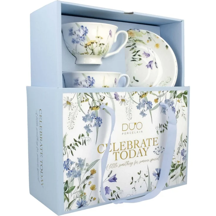 DUO 2er-Set Tassen MELODY, 250 ml mit Untertassen, New Bone China Porzellan, in Geschenkbox – Bild 8