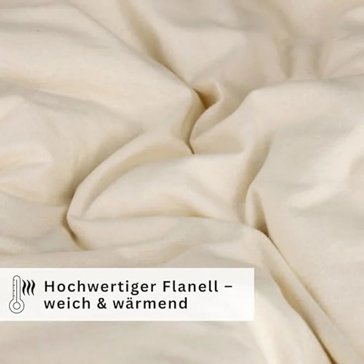 Esprit Bettwäsche FLANELL Winter Bettwäsche, Baumwolle, 1 teilig, 135 x 200 cm in Beige – Bild 8