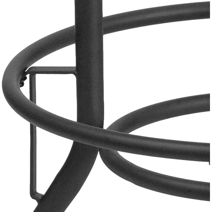 Flash Furniture Barhocker mit Drehheber, Ledersitz, Metall, schwarz, 82,55 x 50,8 x 31,114999999999999999998 cm – Bild 8