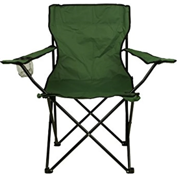 Nexos Campingtisch 2-er Set Angelstuhl Anglerstuhl Faltstuhl Campingstuhl Klappstuhl mit Armlehne und Getränkehalter praktisch robust leicht dunkelgrün – Bild 4