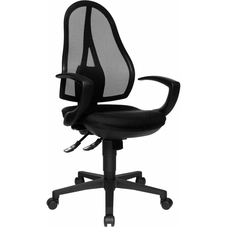 Topstar 'OPEN POINT SY SOMO' Bürodrehstuhl mit Wippfunktion, Stoff schwarz, 48 x 111 x 48 cm, höhenverstellbare Armlehnen