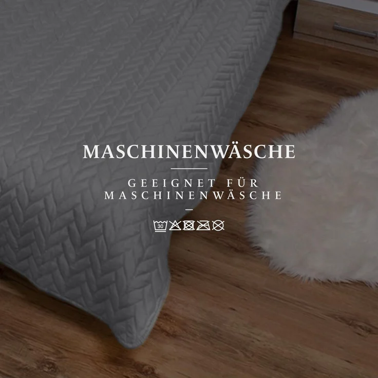 Tagesdecke ( Grau ) 220x240 cm mit wattierter Zwischenlage, Bettüberwurf - Überwurfdecke, Sommerdecke gesteppt - Steppdecke, Wendedecke – Bild 7