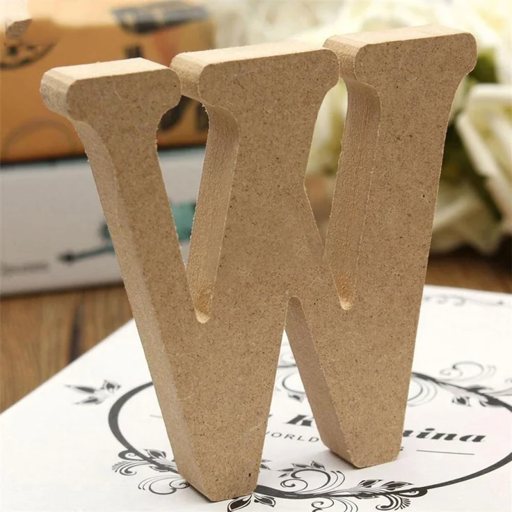 Freeas Naturholzfarben Holzbuchstaben 8 cm für Wanddeko & Basteln (W) | Buchstaben Holz zum Selberbemalen für DIY-Bastelprojekte, Kinderzimmer, Geburtstage, Hochzeitsfeiern und Namensschild-Deko