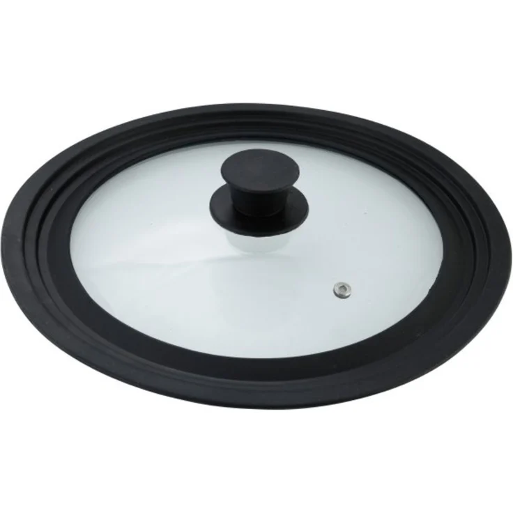 Blackline Universaldeckel ø24/26/28 cm - Glasdeckel mit Silikonrand – Bild 1