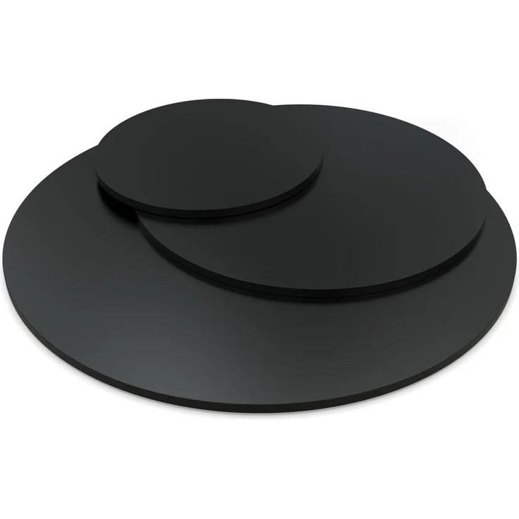 Dekor Spanplatte 28mm Tischplatte rund melaminharzbeschichtet schwarz mit ABS Kante Umleimer - Größe 140 x 140 cm - Höhe 2,8 cm - Farbe Vulkanschwarz – Bild 2