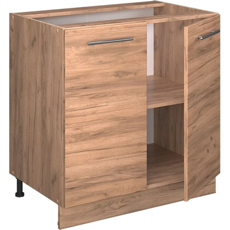 Küchenunterschrank Fame-Line Goldkraft Eiche 80 cm mit Regal, AP Anthrazit Vicco – Bild 5