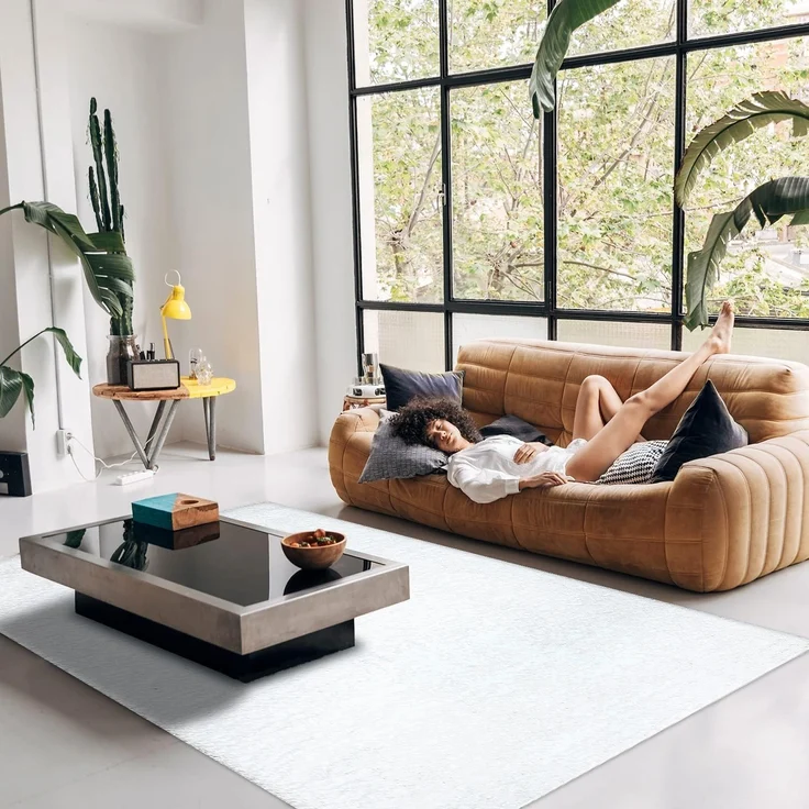 Teppich Läufer Hochflor Shaggy - 80x300cm Läufer - Weiß Einfarbig Wohnzimmer Uni Flauschig Modern Boho Deko Teppiche Weich Schlafzimmer – Bild 5